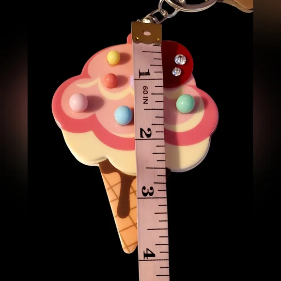 Novelty Bag Charm - Ice Cream Keychain with Mirror - Picture 6 of 6